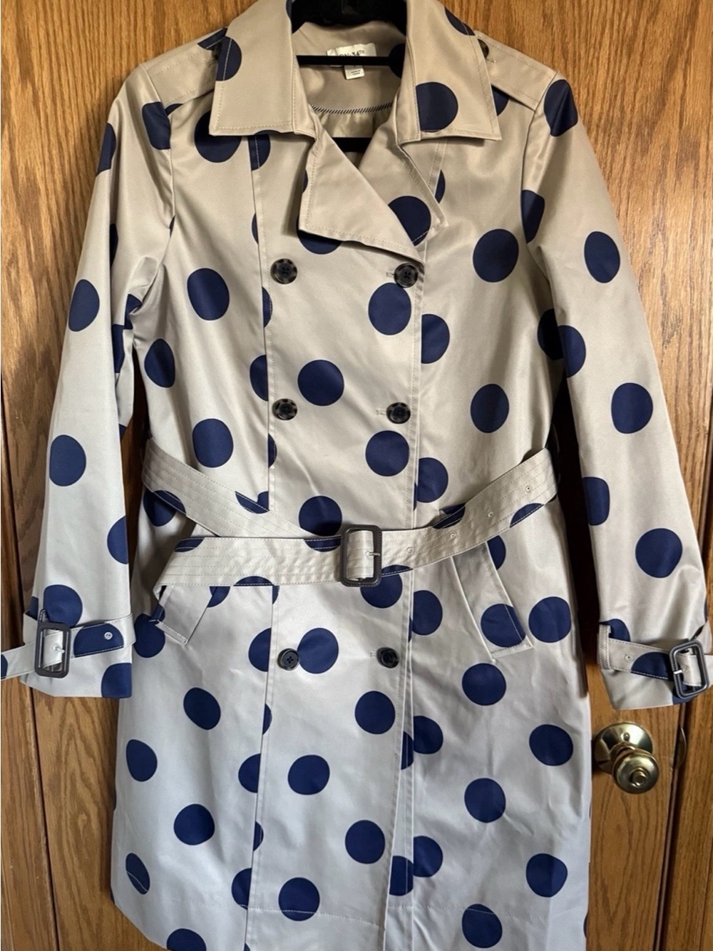NWT On 34th by Macy’s Polka Dot Water Resistant Trench Coat - L